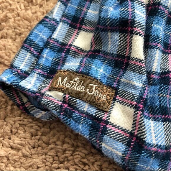 Matilda Jane Plaid Tunic Top Girls 4 Blue - Picture 8 of 9